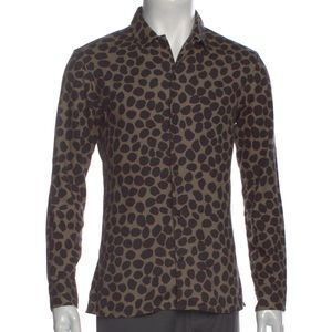 AllSaints Leopard Buttondown Long Sleeve Shirt